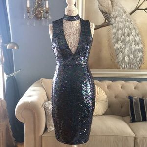 L’ATISTE BY AMY MULTI-COLOR SEQUIN DRESS